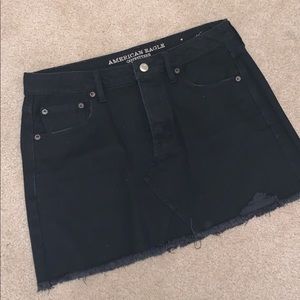 Size 10 Black Denim Skirt American Eagle